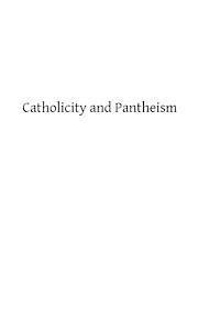 bokomslag Catholicity and Pantheism