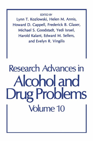 bokomslag Research Advances in Alcohol and Drug Problems