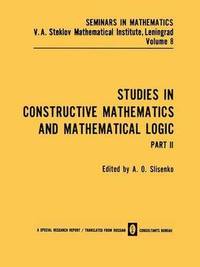 bokomslag Studies in Constructive Mathematics and Mathematical Logic Part 2