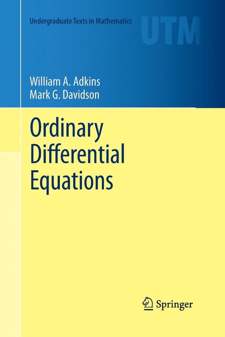 William A. Adkins, Mark G. Davidson - Ordinary Differential Equations, Häftad
