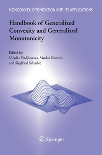 bokomslag Handbook of Generalized Convexity and Generalized Monotonicity
