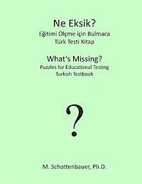 bokomslag What's Missing? Puzzles for Educational Testing: Turkish Testbook