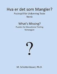 M. Schottenbauer - Hva er det som Mangler? Puslespill for Utdanning Teste: Norsk, Häftad