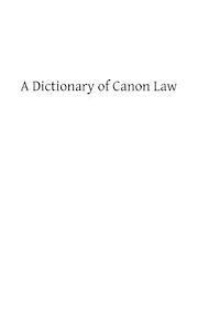 P. Trudel Ss, Brother Hermenegild Tosf - A Dictionary of Canon Law, Häftad