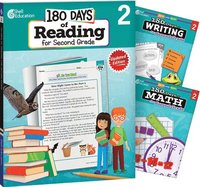 bokomslag 180 Days of Reading, Writing and Math Grade 2: 3-Book Set