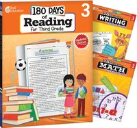 bokomslag 180 Days(tm) Reading, Writing and Math for Grade 3: 3-Book Set