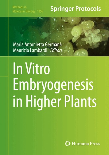 Maria Antonietta Germana, Maurizio Lambardi - In Vitro Embryogenesis in Higher Plants, Inbunden