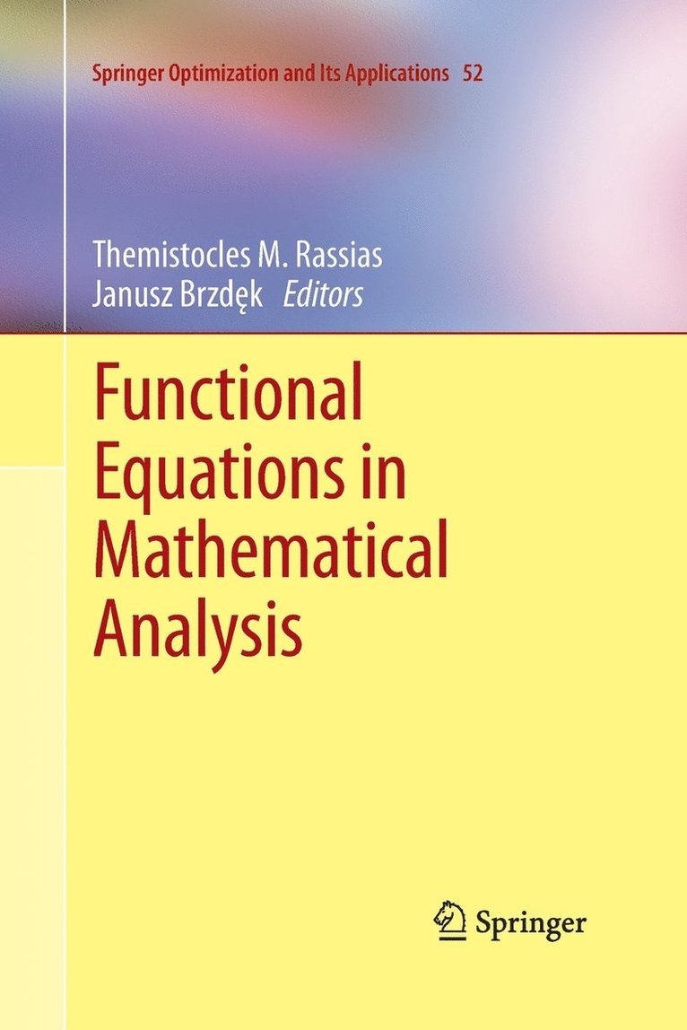 Functional Equations in Mathematical Analysis 1