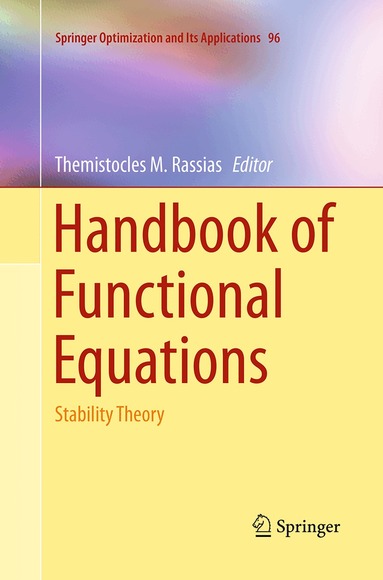 Themistocles M. Rassias - Handbook of Functional Equations, Häftad