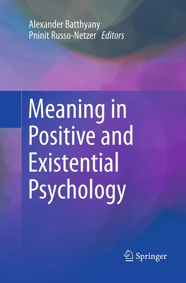 Alexander Batthyany, Pninit Russo-Netzer - Meaning in Positive and Existential Psychology, Häftad