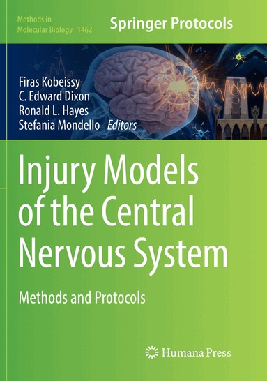 Firas H. Kobeissy, C. Edward Dixon, Ronald L. Hayes, Stefania Mondello - Injury Models of the Central Nervous System, Häftad