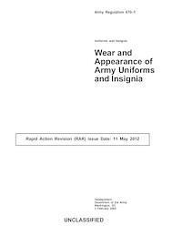 U S Army - Army Regulation 670-1 (AR670-1): Wear and Appearance of Army Uniforms and Insignia, Häftad