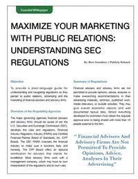 bokomslag SEC Regulations Whitepaper - Public Relations / Social Media / Marketing: Understand the SEC regulations as it pertains to Public Relations, Social Me