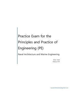 Practice Exam for the Principle and Practice of Engineering (PE) - Naval Architecture 1