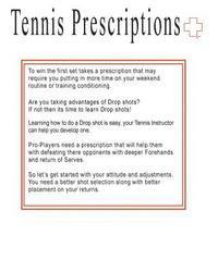 bokomslag Tennis Prescriptions: Advanced players need to work on deeper Forehands, Closing out points faster.