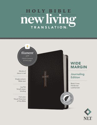 Tyndale, New Living Translation - NLT Wide Margin Bible, Filament-Enabled Edition (Hardcover Leatherlike, Black Cross, Indexed, Red Letter), Inbunden