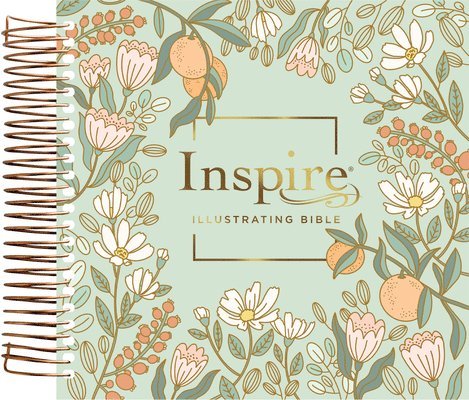 NLT Dayspring Inspire Illustrating Bible (Spiral Bound, Mint Floral Garden, Filament Enabled) 1