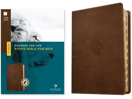 NLT Courage for Life Study Bible for Men (Leatherlike, Rustic Brown Lion, Indexed, Filament Enabled) 1