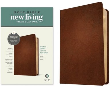 bokomslag NLT Thinline Center-Column Reference Bible, Filament-Enabled Edition (Genuine Leather, Brown, Red Letter)