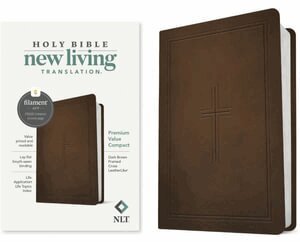 Tyndale - NLT Premium Value Compact Bible, Filament-Enabled Edition (Leatherlike, Dark Brown Framed Cross), Inbunden