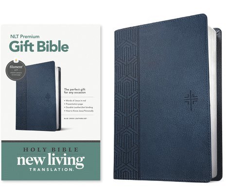 NLT Premium Gift Bible, Filament Enabled, Blue Cross 1