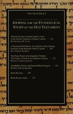 Journal for the Evangelical Study of the Old Testament, 4.2 1