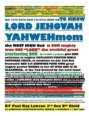 To Know Lord Jehovah Yahwehmom 1