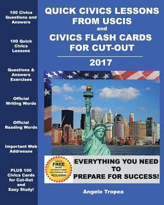bokomslag Quick Civics Lessons from USCIS and Civics Flash Cards for Cut-Out