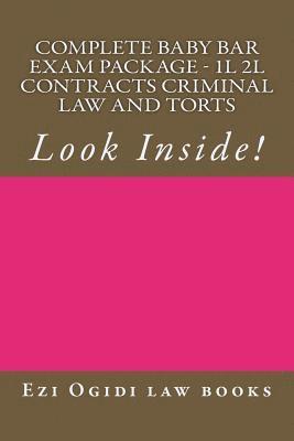 bokomslag Complete Baby Bar Exam Package - 1L 2L Contracts Criminal law and Torts: Look Inside!