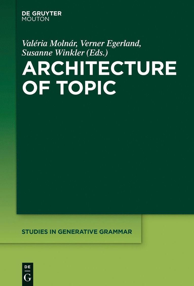 Valéria Molnár, Verner Egerland, Susanne Winkler - Architecture of Topic, Häftad