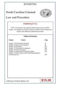 bokomslag North Carolina Criminal Law And Procedure-Pamphlet # 2