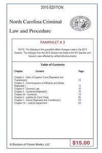 bokomslag North Carolina Criminal Law And Procedure-Pamphlet # 3