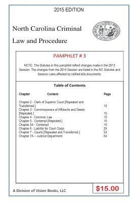 North Carolina Criminal Law And Procedure-Pamphlet # 3 1