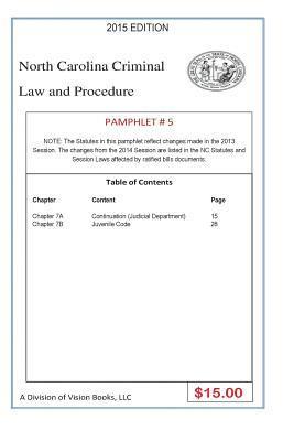 North Carolina Criminal Law and Procedure-Pamphlet # 5 1