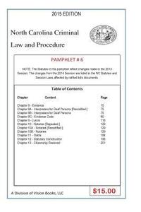 bokomslag North Carolina Criminal Law and Procedure-Pamphlet # 6