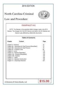 bokomslag North Carolina Criminal Law and Procedure-Pamphlet # 6