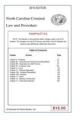 North Carolina Criminal Law and Procedure-Pamphlet # 6 1