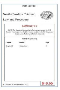 bokomslag North Carolina Criminal Law and Procedure-Pamphlet # 7