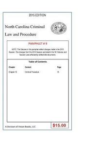 bokomslag North Carolina Criminal Law And Procedure-Pamphlet # 9