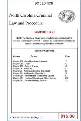 bokomslag North Carolina Criminal Law and Procedure-Pamphlet 20