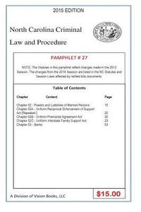 bokomslag North Carolina Criminal Law and Procedure-Pamphlet 27