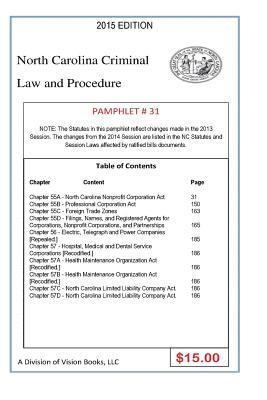 bokomslag North Carolina Criminal Law and Procedure-Pamphlet 31