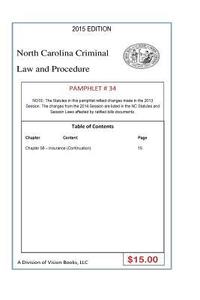 bokomslag North Carolina Criminal Law and Procedure-Pamphlet 34