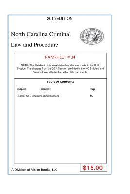 North Carolina Criminal Law and Procedure-Pamphlet 34 1