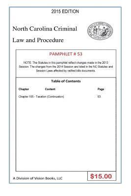 bokomslag North Carolina Criminal Law and Procedure-Pamphlet 53