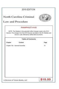 bokomslag North Carolina Criminal Law and Procedure-Pamphlet 65