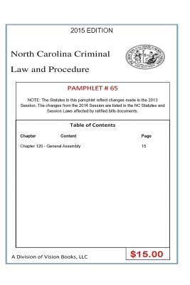 bokomslag North Carolina Criminal Law and Procedure-Pamphlet 65