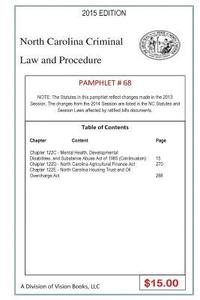 bokomslag North Carolina Criminal Law and Procedure-Pamphlet 68