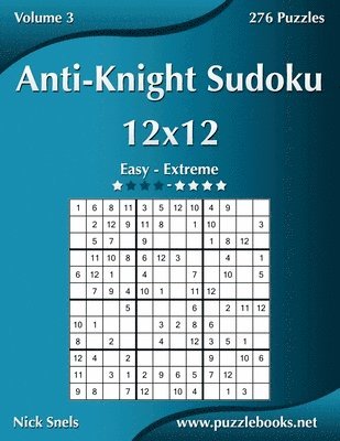 bokomslag Anti-Knight Sudoku 12x12 - Easy to Extreme - Volume 3 - 276 Puzzles