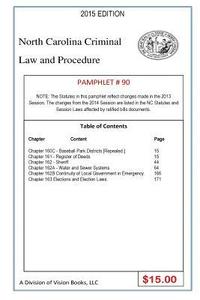 bokomslag North Carolina Criminal Law and Procedure-Pamphlet 90